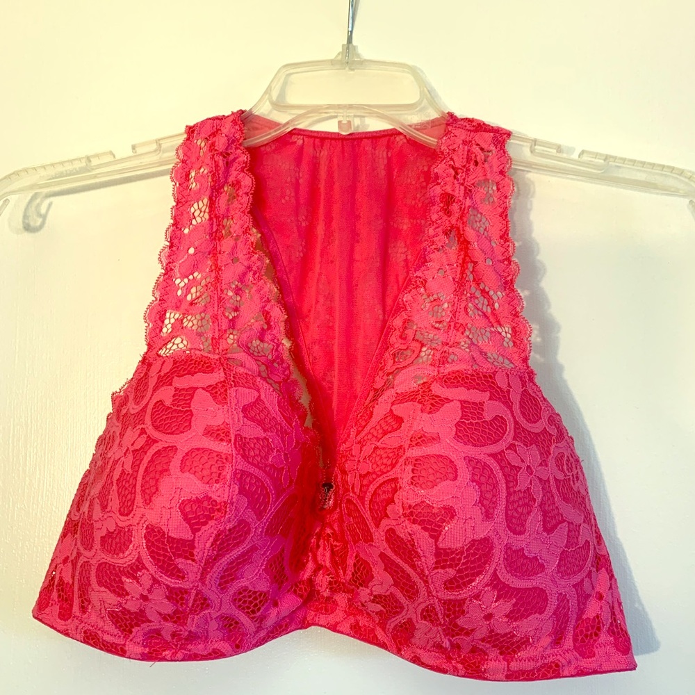 Paramour hot pink halter bralette